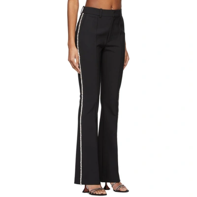 Shop Area Black Crystal Stitched Slim Flare Trousers