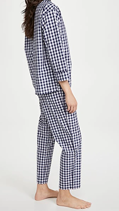 Shop Sleepy Jones Marina Pajama Set Navy Gingham