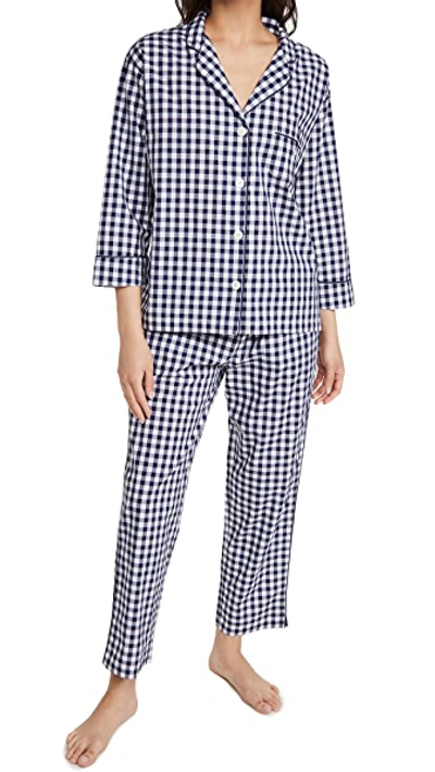 Shop Sleepy Jones Marina Pajama Set Navy Gingham