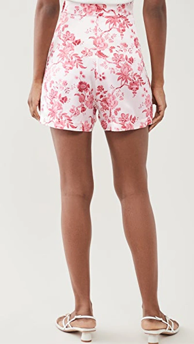 Shop The Vampire's Wife Jannah Silk Shorts In Liberty Red