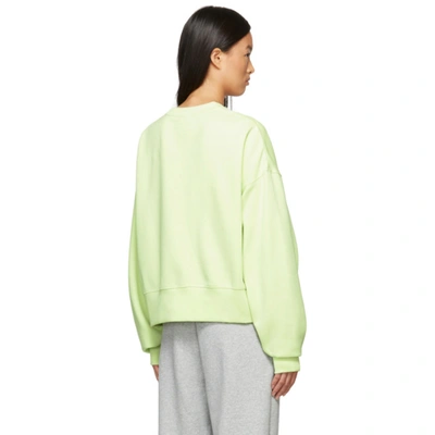 Shop Nike Green Sportswear Essential Cropped Sweatshirt In Lime Ice/black