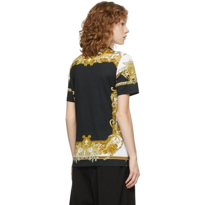 Shop Versace Black & Gold Crystal Logo Medusa Renaissance T-shirt In 5b070 Black Gold Whi