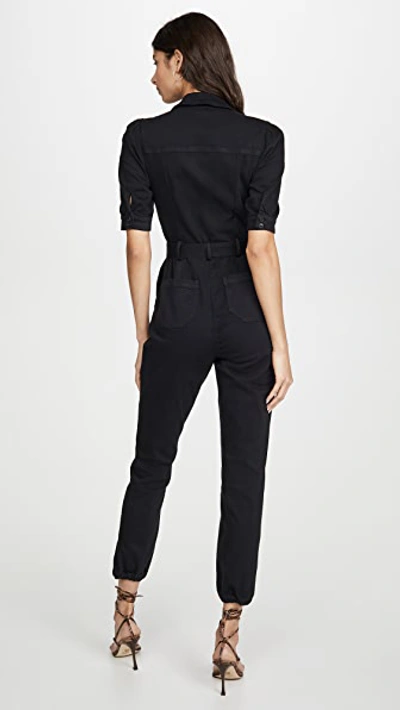 Paige Mayslie Stretch-cotton-blend Jumpsuit In Washed Black