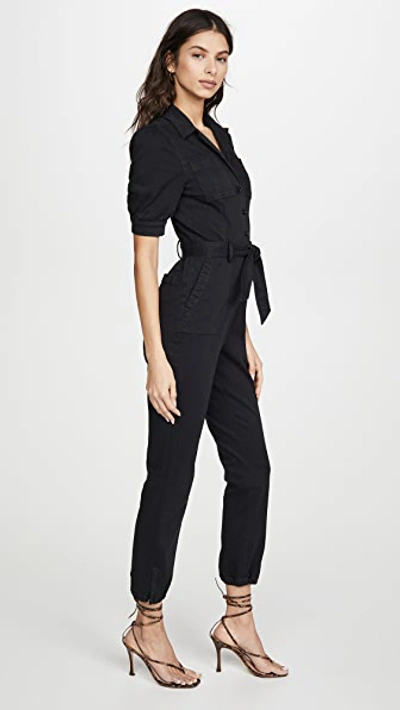 Paige Mayslie Stretch-cotton-blend Jumpsuit In Washed Black