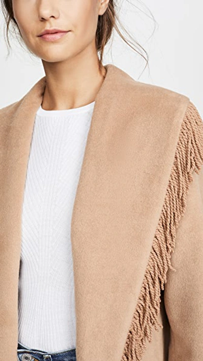 Shop Line & Dot Linda Fringe Coat In Camel