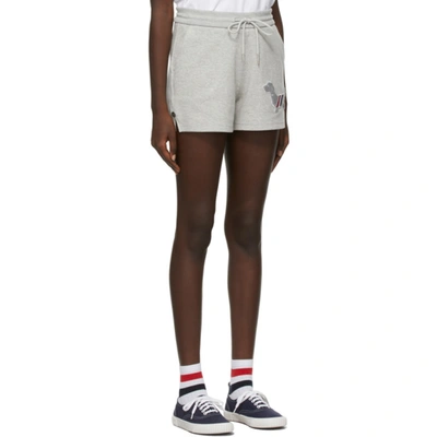 Shop Thom Browne Grey Jersey Hector Icon Shorts In 065 Pale Grey
