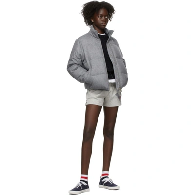 Shop Thom Browne Grey Jersey Hector Icon Shorts In 065 Pale Grey