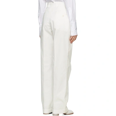 Shop Maison Margiela White Pleated Trousers In 102 Off Whi