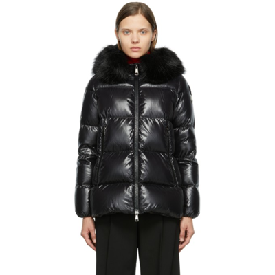 Shop Moncler Black Down Laiche Jacket In 999 Black