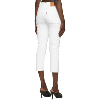 Shop Levi's White 501 Original Cropped Jeans In Come Cleam