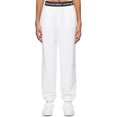 Shop Alexander Wang T White Stretch Corduroy Lounge Pants In 111 Bright White