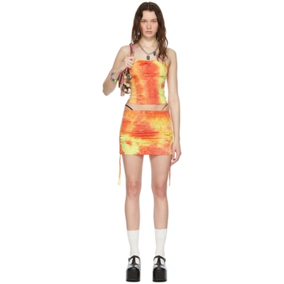 Shop Im Sorry By Petra Collins Ssense Exclusive Pink Tie-dye Top & Miniskirt Set In Tie Dye