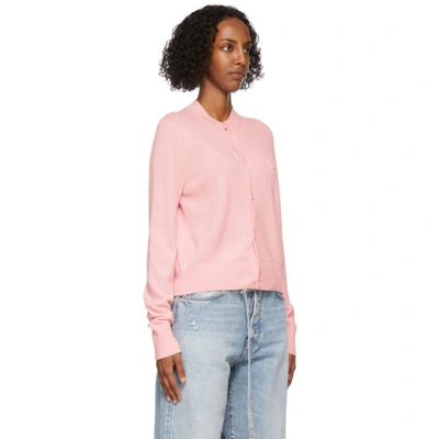 Shop Acne Studios Pink Wool Patch Cardigan In Ad1 Blush Pink