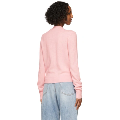 Shop Acne Studios Pink Wool Patch Cardigan In Ad1 Blush Pink