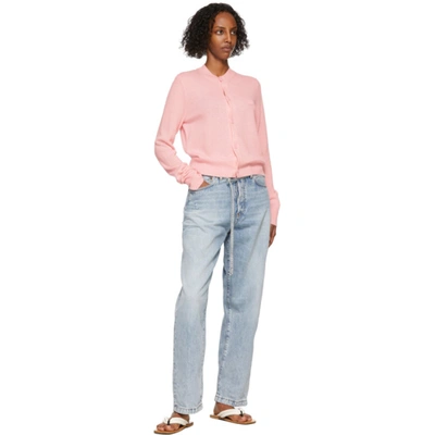 Shop Acne Studios Pink Wool Patch Cardigan In Ad1 Blush Pink