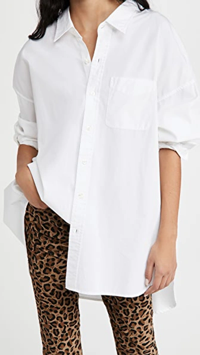 Shop R13 Drop Neck Oxford Shirt White