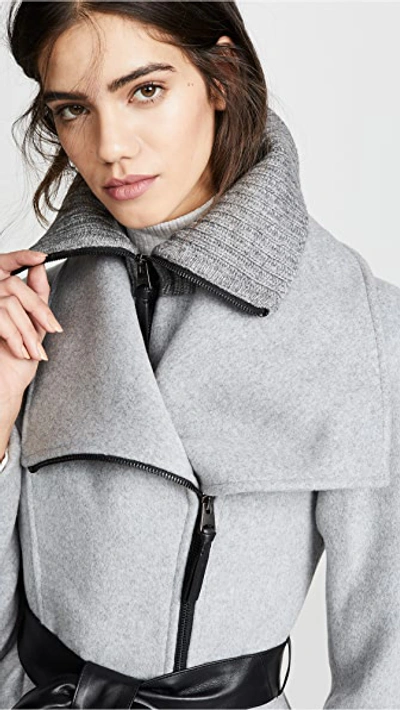 Shop Mackage Nori-k Coat In Light Grey