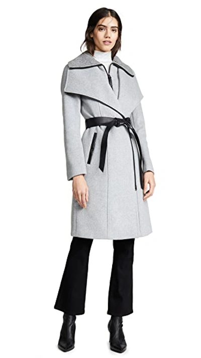 Shop Mackage Nori-k Coat In Light Grey