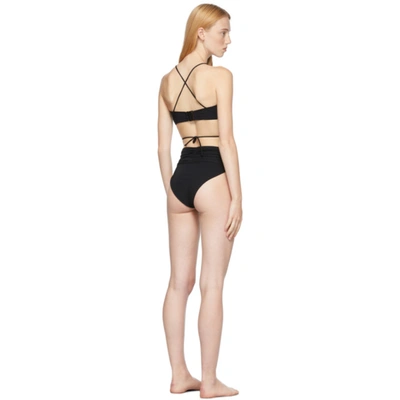 Shop Magda Butrym Black Crossed Wrap Bikini Top
