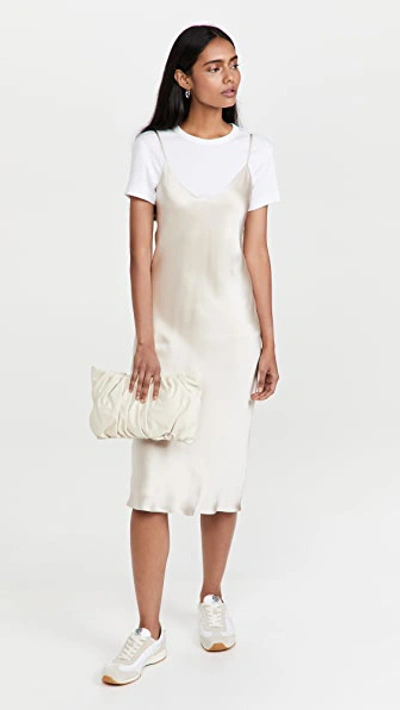 L'agence Jodie V Neck Slip Dress In Champagne
