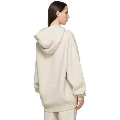 Shop Loewe Off-white Oversized Cashmere Hoodie In 2370 Ecru