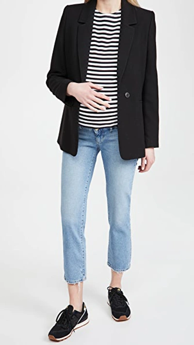 Dl 1961 Patti Straight Maternity Ankle Jeans In Reef