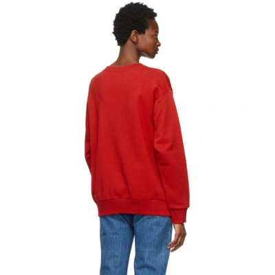 Shop Gucci Red Disney Edition 'amor' Donald Duck Sweatshirt In 6429 Red