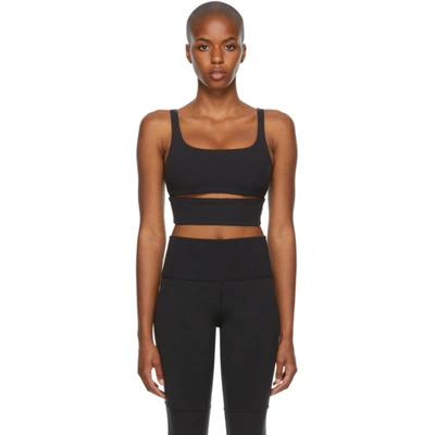 Alo Yoga Black Slit Sports Bra