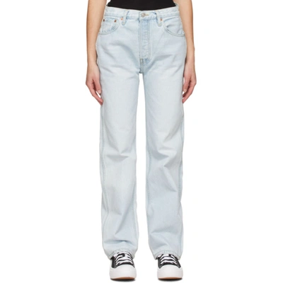 Shop Re/done Blue 90s High-rise Loose Jeans In Perf Light