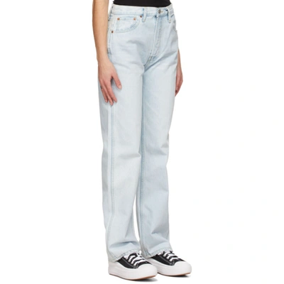 Shop Re/done Blue 90s High-rise Loose Jeans In Perf Light