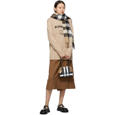 Shop Burberry Beige & Off-white Wool Knit Mabel Sweater In Camel