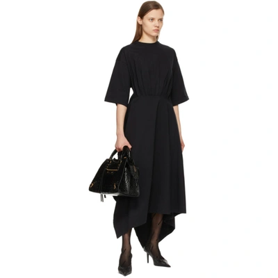 Shop Balenciaga Black Body-wrap Dress In 1000 Black