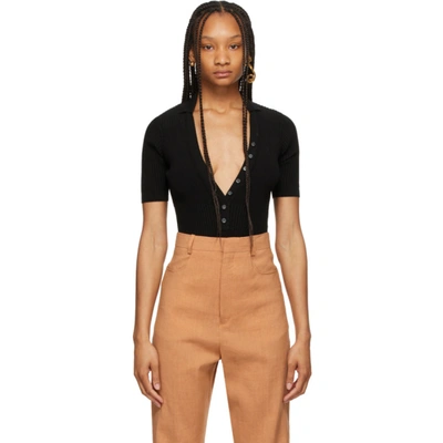 Shop Jacquemus Black 'le Body Yauco' Bodysuit