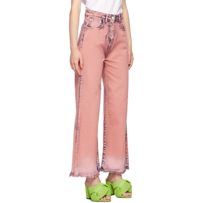 Shop Msgm Pink Tie-dye Denim Jeans In 12 Pink