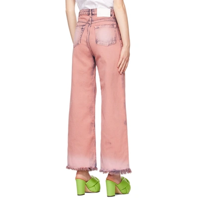 Shop Msgm Pink Tie-dye Denim Jeans In 12 Pink