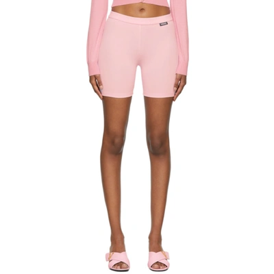 Shop Versace Pink Trésor De La Mer Bike Shorts In 1p590 Pink