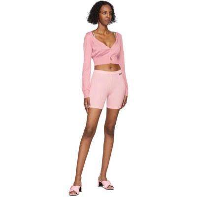 Shop Versace Pink Trésor De La Mer Bike Shorts In 1p590 Pink