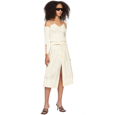 Shop Jacquemus Off-white 'le Cardigan Tordu' Cardigan In Ecru