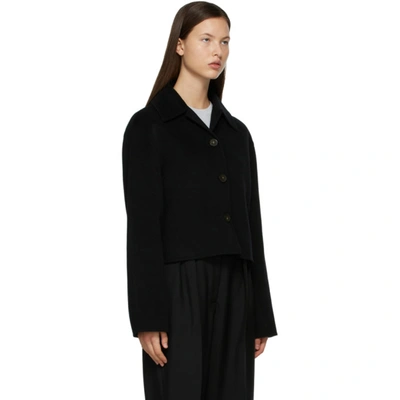 Shop Acne Studios Black Wool Cropped Jacket In 900 Black