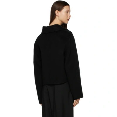 Shop Acne Studios Black Wool Cropped Jacket In 900 Black
