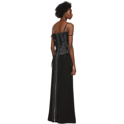 Shop Givenchy Black Satin Ribbon Bustier Dress In 001 Black