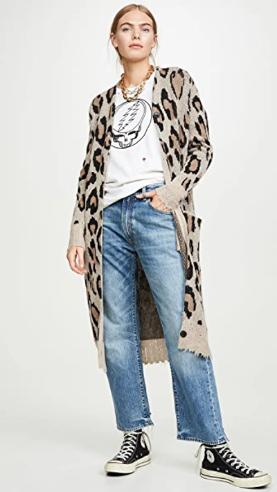 Long Leopard Cashmere Cardigan