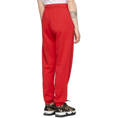 Shop Burberry Red Gresham Lounge Pants In Bright Red