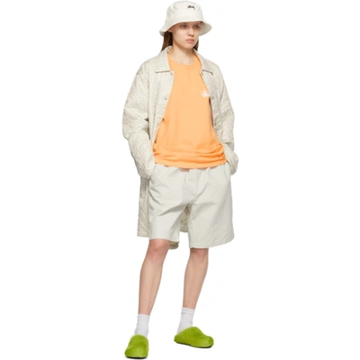 Shop Stussy Off-white Brushed Beach Shorts In Bone