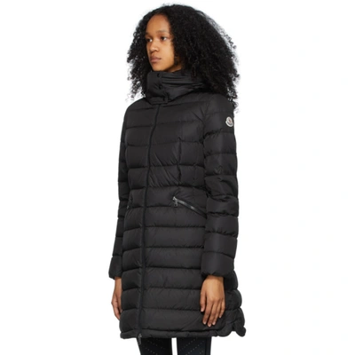 Shop Moncler Black Down Flammette Coat In 999 Black