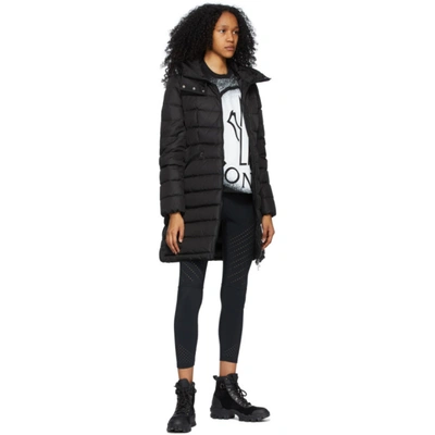 Shop Moncler Black Down Flammette Coat In 999 Black