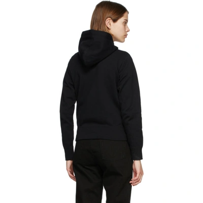 Shop Comme Des Garçons Play Black Layered Heart Zip-up Hoodie