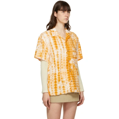 Shop Andersson Bell Yellow & White Tie-dyed Embroidery Shirt