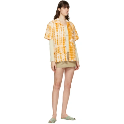 Shop Andersson Bell Yellow & White Tie-dyed Embroidery Shirt