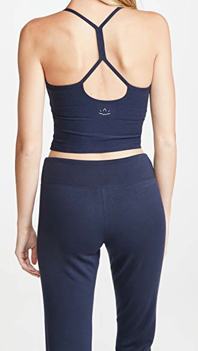 Beyond Yoga Spacedye Slim Racerback Cropped Tank Top In Nocturnal Navy In Nocturnal Navy